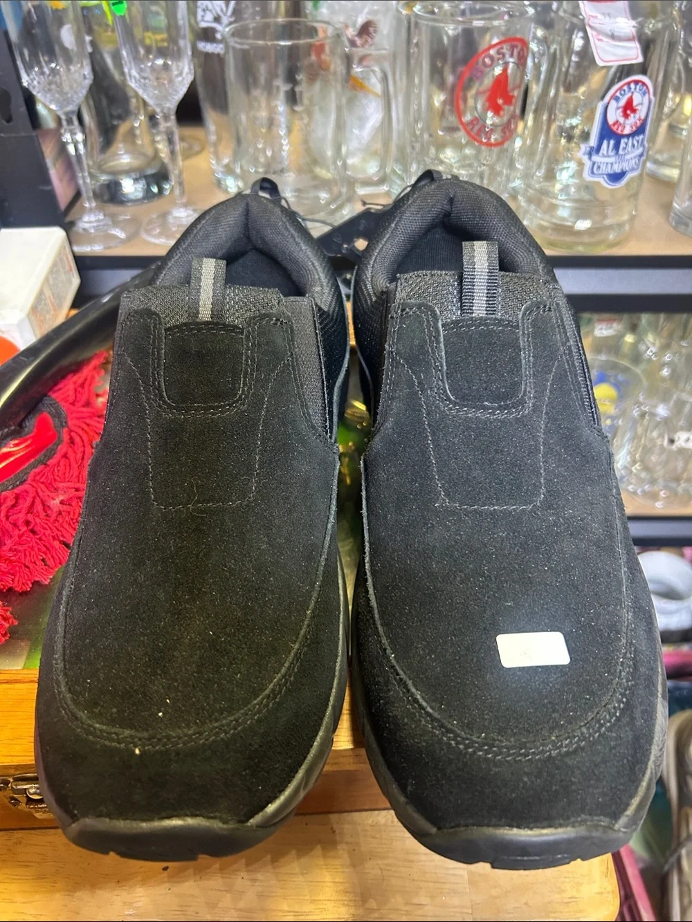George Black Suede Slip-On Loafers